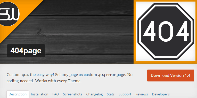 404page wordpress plugin