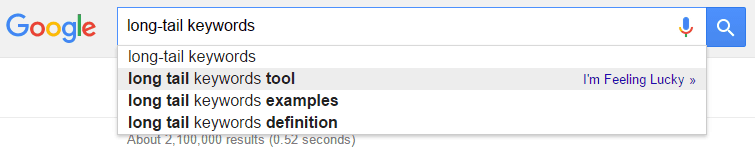 Google auto complete search feature